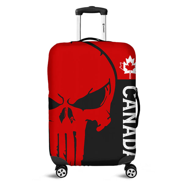 Canada Luggage Cover Custom Crimson Skull Canada