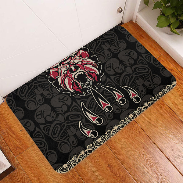 Canada Doormat Haida Tribal Roaring Bear Pattern