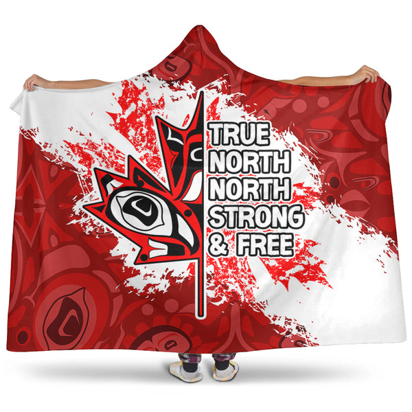 Canada Hooded Blanket Haida Tribal Roaring Bear
