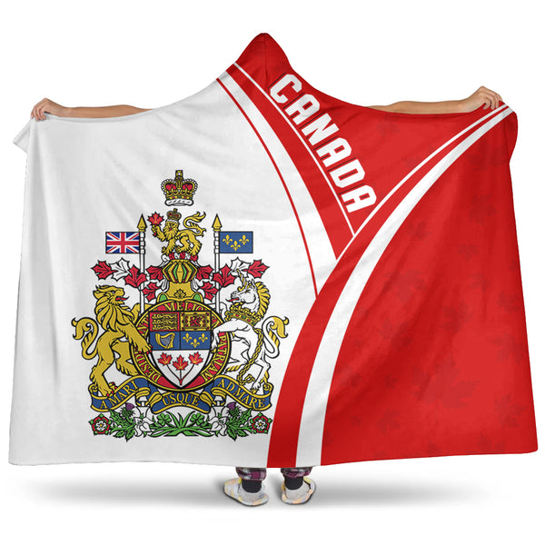 Canada Hooded Blanket Canada Red Maple Leafs Pattern Spirit