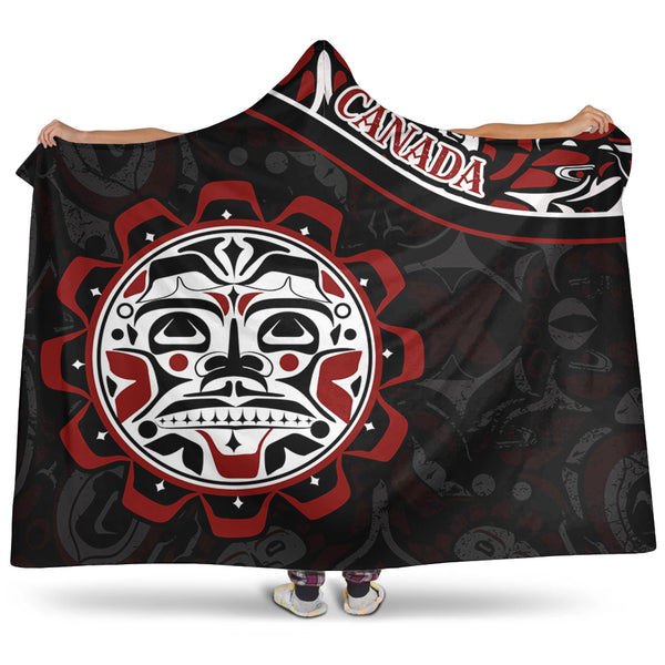 Canada Hooded Blanket Haida Sun Spirit