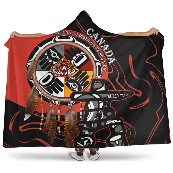 Canada Hooded Blanket Indigenous Peoples Day With Dreamcatche
