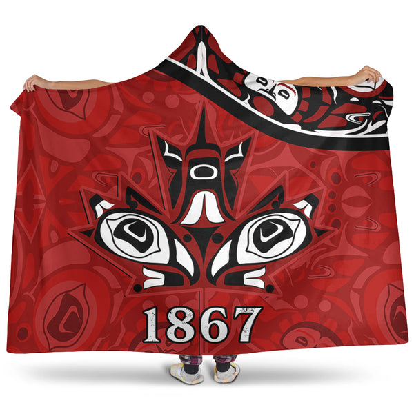 Canada Hooded Blanket Haida Indigenous Power 1867