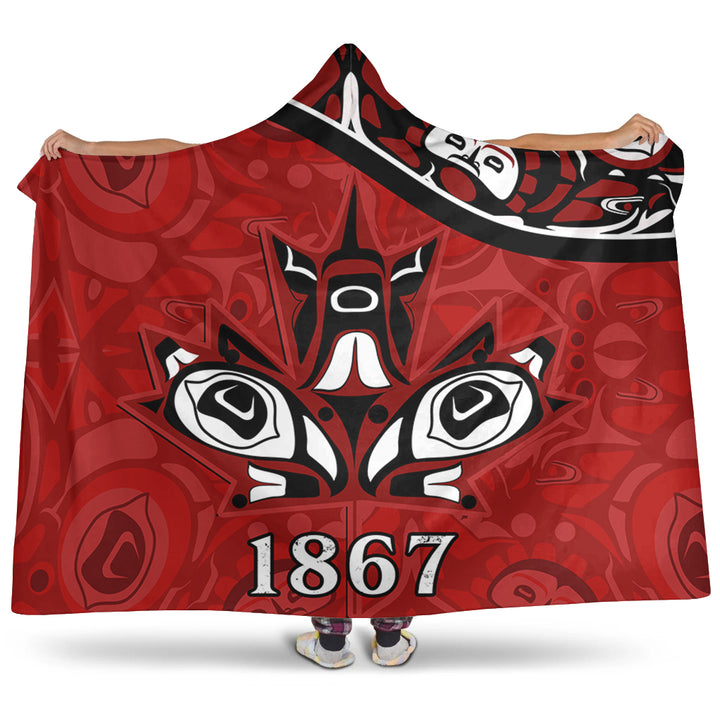 Canada Hooded Blanket Haida Indigenous Power 1867