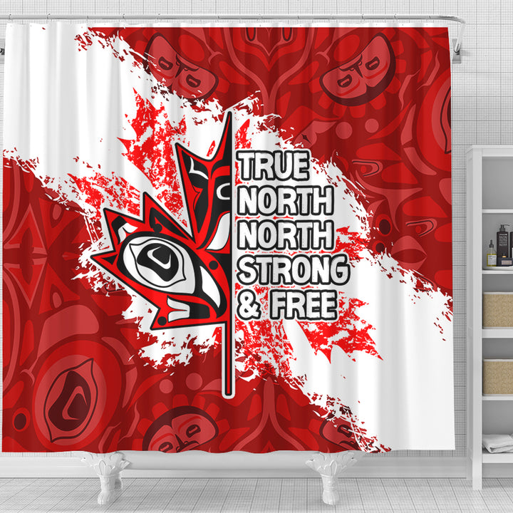 Canada Shower Curtain Haida Tribal Roaring Bear