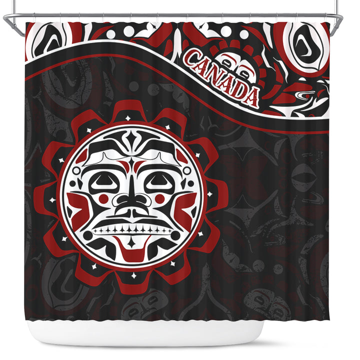 Canada Shower Curtain Haida Sun Spirit