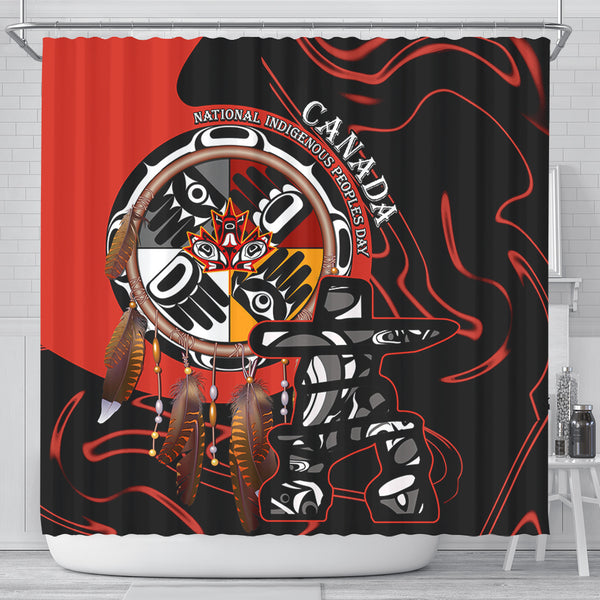 Canada Shower Curtain Indigenous Peoples Day With Dreamcatche