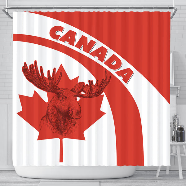 Canada Shower Curtain Red & White Canadian Spirit