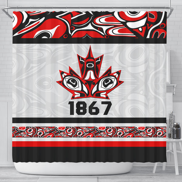 Canada Shower Curtain Haida Indigenous Maple Legacy 1867