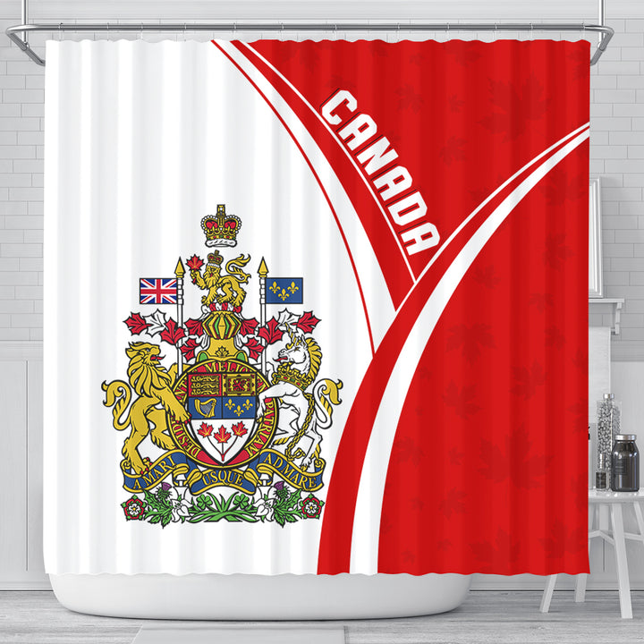 Canada Shower Curtain Canada Red Maple Leafs Pattern Spirit