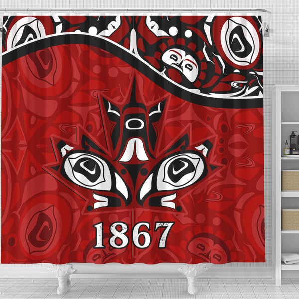 Canada Shower Curtain Haida Indigenous Power 1867