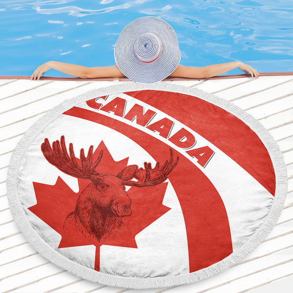 Canada Beach Blanket Red & White Canadian Spirit