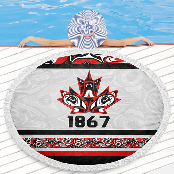 Canada Beach Blanket Haida Indigenous Maple Legacy 1867