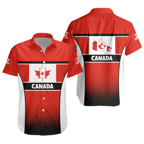 Canada Short Sleeve Shirt Canadian Flag Heritage