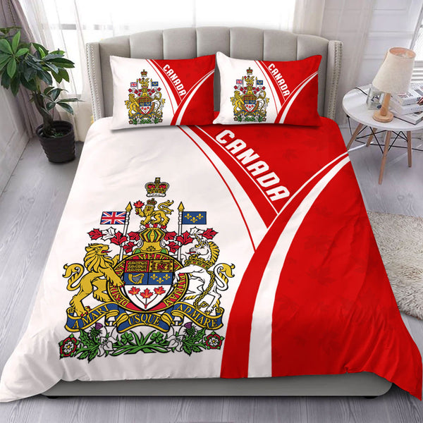 Canada Bedding Set Canada Red Maple Leafs Pattern Spirit