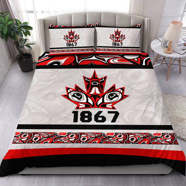 Canada Bedding Set Haida Indigenous Maple Legacy 1867