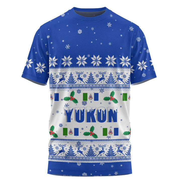 Yukon T-Shirt Christmas Knit Style Snowflake Reindeer