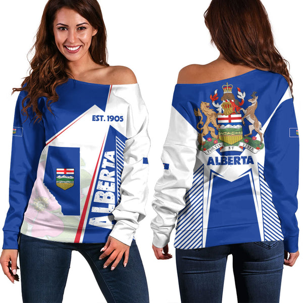 Alberta Off Shoulder Sweatshirt United Provinces & Territories