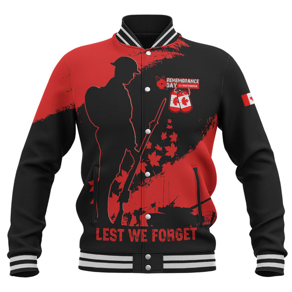 Canada Baseball Jacket Remembrance Day Maple Heroes Tribute