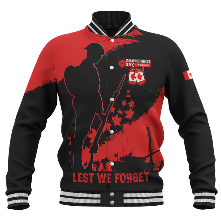Canada Baseball Jacket Remembrance Day Maple Heroes Tribute