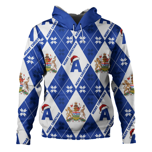Alberta Hoodie Christmas Argyle Pattern With Royal Crest