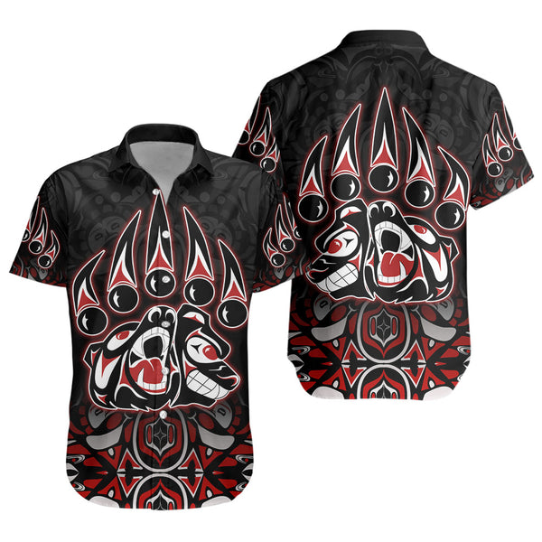 Canada Short Sleeve Shirt Spirit Of The Bear Claw Tribal Power