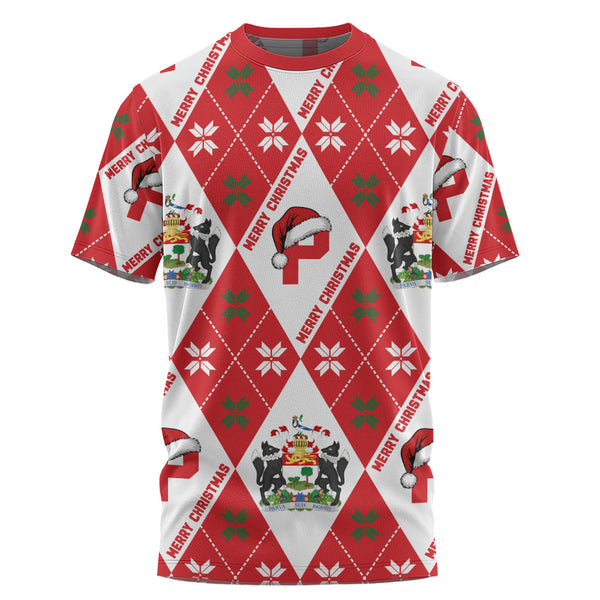 Prince Edward Island T-Shirt Christmas Argyle Pattern With Royal Crest
