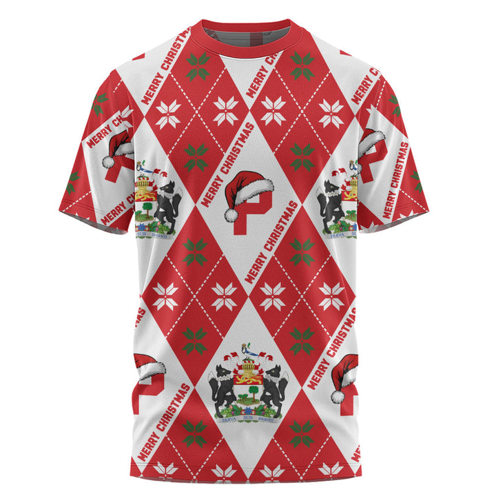 Prince Edward Island T-Shirt Christmas Argyle Pattern With Royal Crest