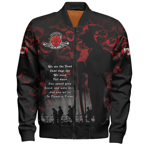 Canada Bomber Jacket In Flanders Fields Canada Remembrance Day Tribute