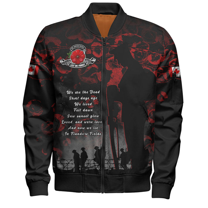 Canada Bomber Jacket In Flanders Fields Canada Remembrance Day Tribute