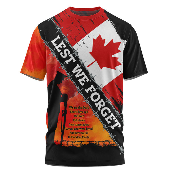 Canada T-Shirt Lest We Forget Canada Remembrance Day Poppy Pride