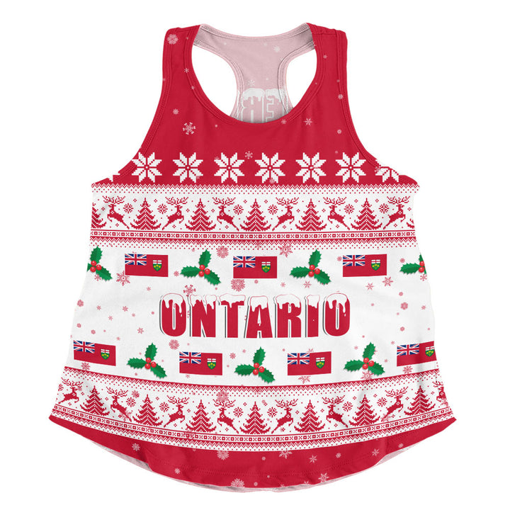 Ontario Women Tank Christmas Knit Style Snowflake Reindeer