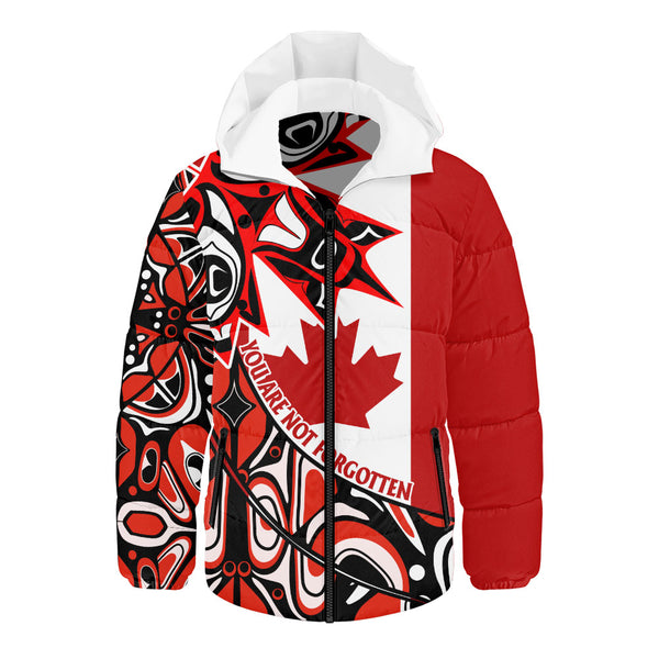 Canada Hooded Padded Jacket Maple Remembrance Indigenous Pride