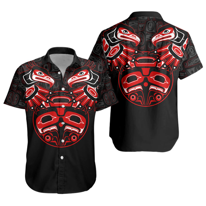 Canada Short Sleeve Shirt Haida Twin Ravens