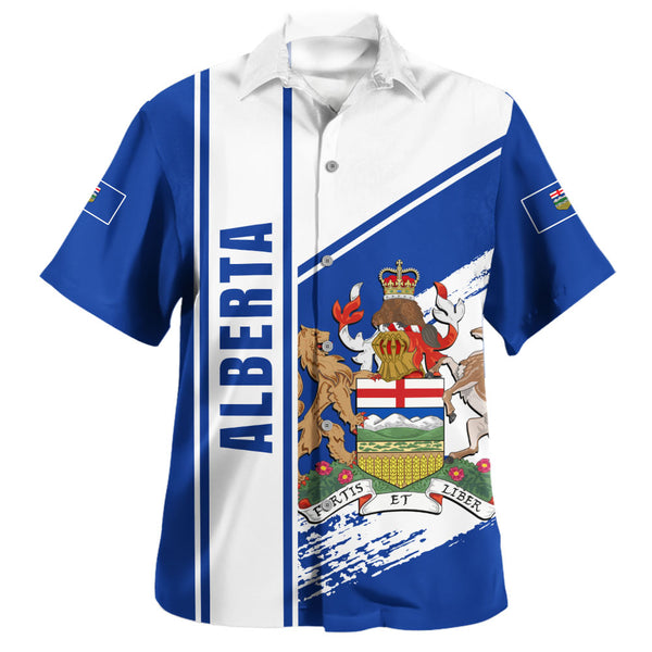 Alberta Bowling Shirt Heritage Strength Crest