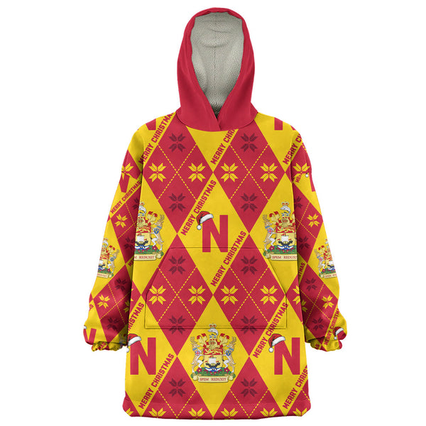 New Brunswick Snug Hoodie Christmas Argyle Pattern With Royal Crest