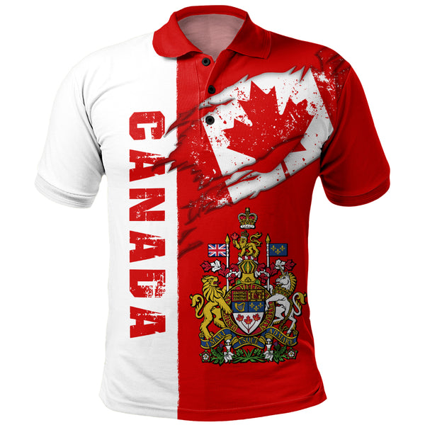 Canada Polo Shirt Clawed Flag True North Strong