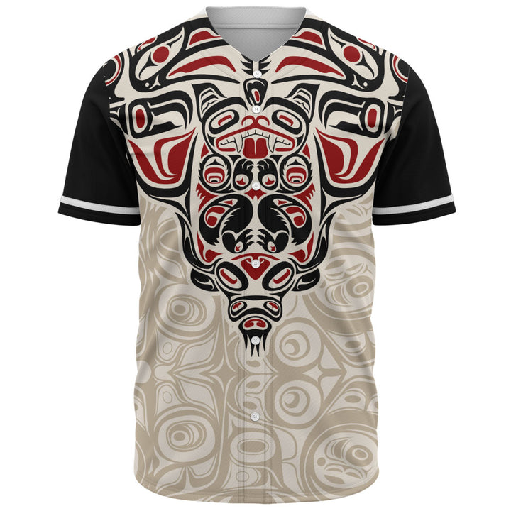 Canada Baseball Shirt Haida Thunderbird Tribal Spirit Design