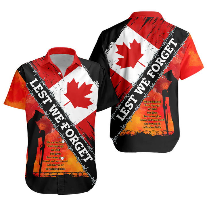 Canada Short Sleeve Shirt Lest We Forget Canada Remembrance Day Poppy Pride