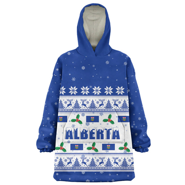 Alberta Snug Hoodie Christmas Knit Style Snowflake Reindeer