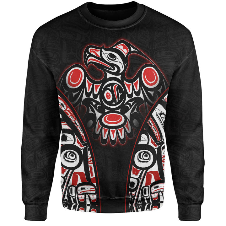Canada Sweatshirt Thunderbird Totem Legacy Black And Red Power