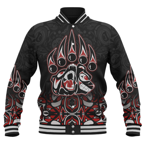 Canada Baseball Jacket Spirit Of The Bear Claw Tribal Power