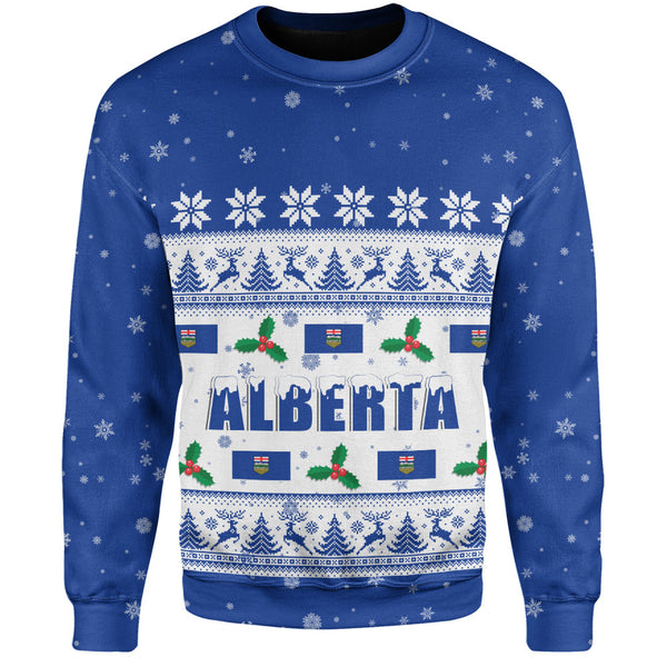 Alberta Sweatshirt Christmas Knit Style Snowflake Reindeer
