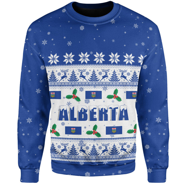 Alberta Sweatshirt Christmas Knit Style Snowflake Reindeer
