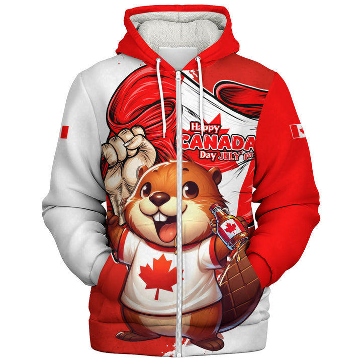Canada Sherpa Hoodie True North Cheer Canada Day Beaver Edition