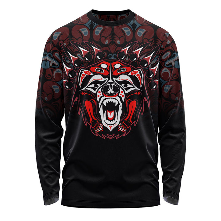 Canada Long Sleeve T-Shirt Tribal Bear Awakening