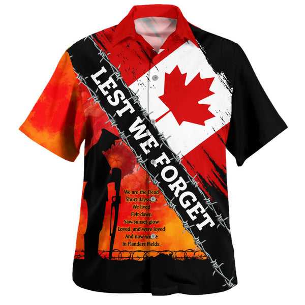 Canada Bowling Shirt Lest We Forget Canada Remembrance Day Poppy Pride