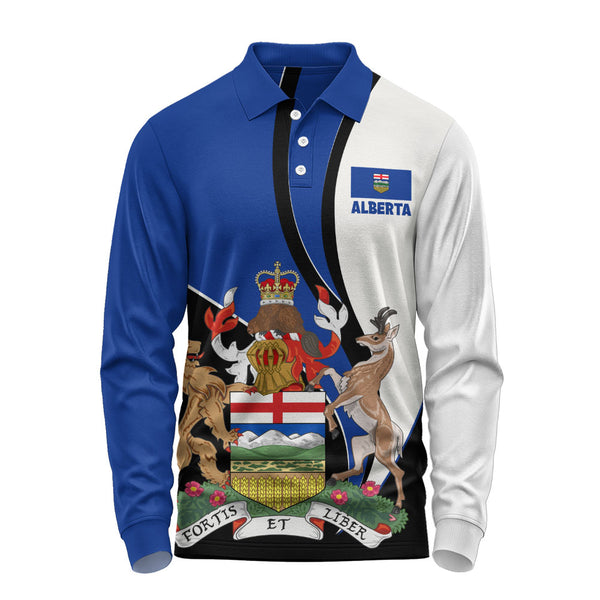 Alberta Long Sleeve Polo Shirt Heritage Pride Of The North