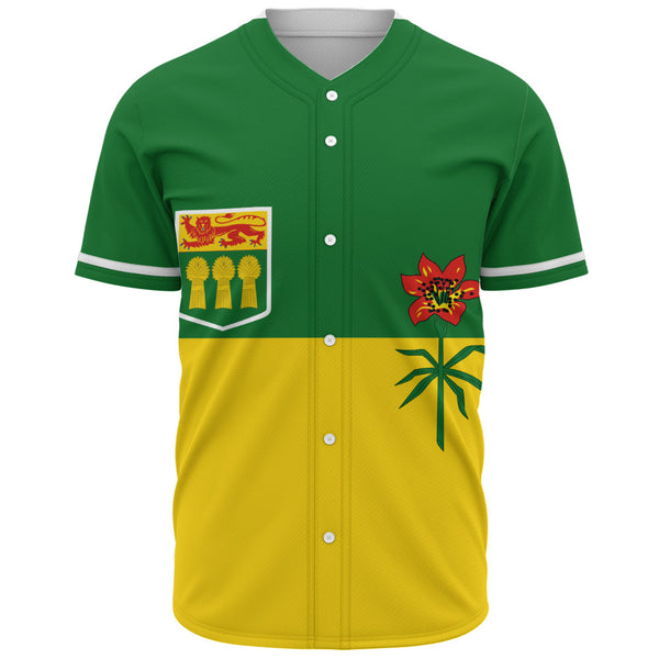 Saskatchewan Baseball Shirt Flag Minimalist Pride Style