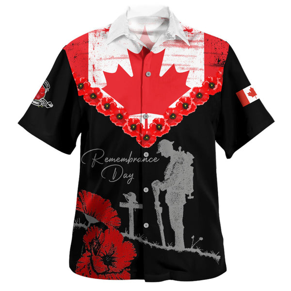 Canada Bowling Shirt Remembrance Day Maple Poppy Honor